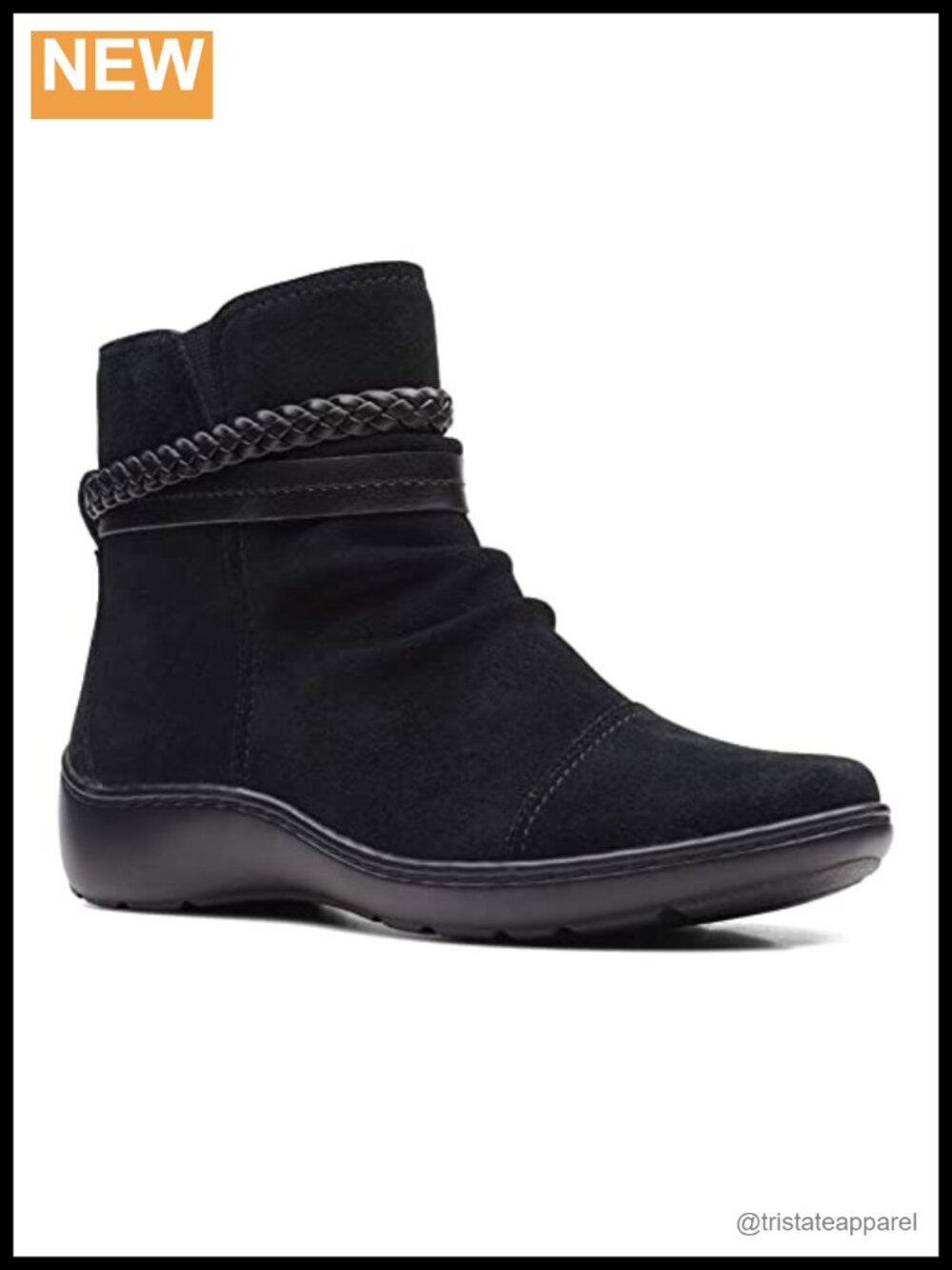 Women's Braided Leather Ankle Boots with Block Heel